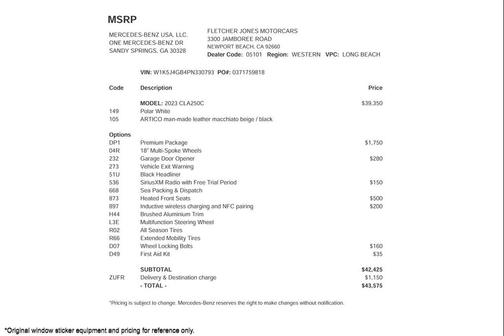 2023 Mercedes-Benz CLA 250 Base