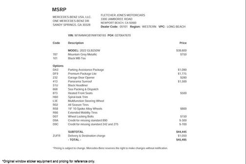 2022 Mercedes-Benz GLB 250 Base