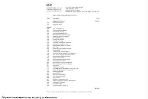 2020 Mercedes-Benz Sprinter 2500 Standard Roof