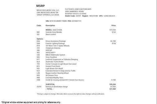 2022 Mercedes-Benz E-Class E 450 RWD Cabriolet