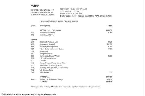 2022 Mercedes-Benz GLC 300 4MATIC