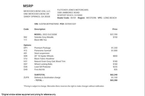 2023 Mercedes-Benz GLE 350 Base