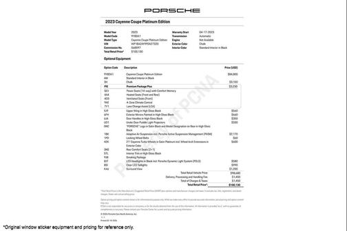 2023 Porsche Cayenne Platinum Edition