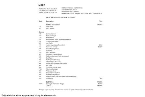 2025 Mercedes-Benz C-Class C 300 Sedan