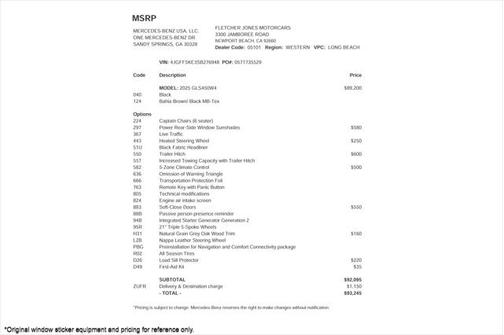 2025 Mercedes-Benz GLS 450 4MATIC