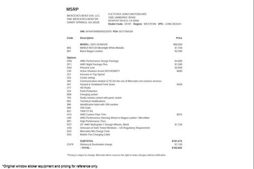 2025 Mercedes-Benz AMG C 63 S E Performance