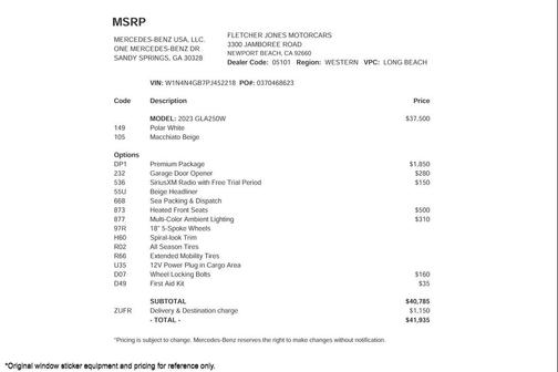 2023 Mercedes-Benz GLA 250 Base