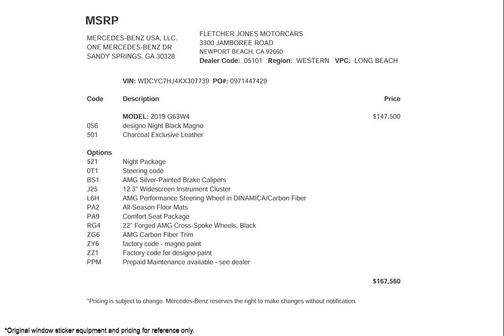 2019 Mercedes-Benz AMG G 63 4MATIC