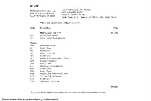 2021 Mercedes-Benz GLE 350 Base
