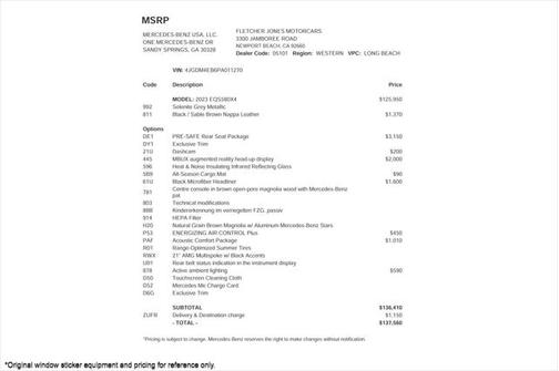 2023 Mercedes-Benz S-Class S 580 4MATIC