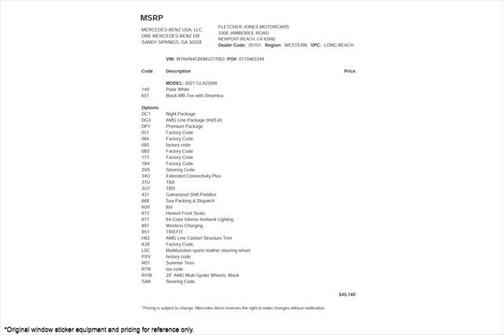 2021 Mercedes-Benz GLA 250 Base 4MATIC