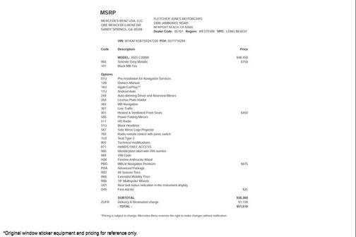 2025 Mercedes-Benz C-Class C 300