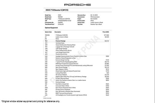 2023 Porsche 718 Boxster S