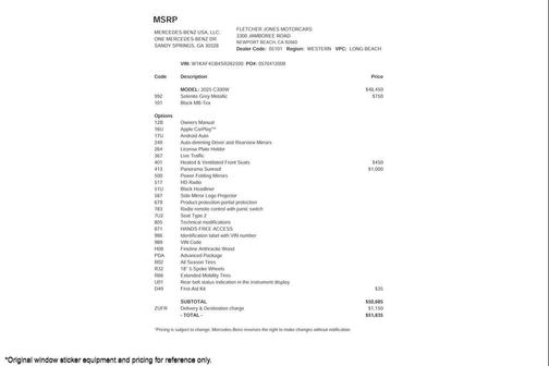 2025 Mercedes-Benz C-Class C 300 Sedan