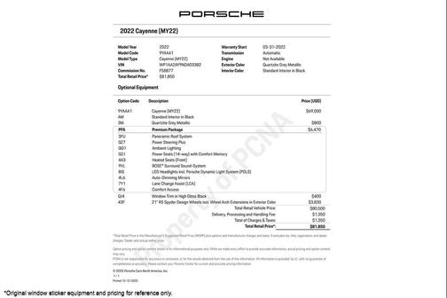 2022 Porsche Cayenne Cayenne