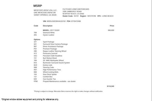 2017 Mercedes-Benz S-Class S 550 Sedan