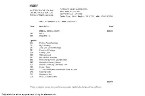 2020 Mercedes-Benz GLE 350 4MATIC