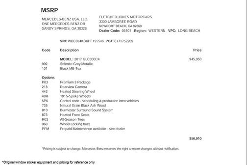 2017 Mercedes-Benz GLC 300 4MATIC Coupe