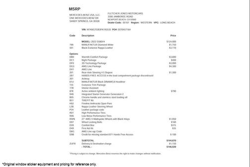 2023 Mercedes-Benz S-Class S 580 4MATIC