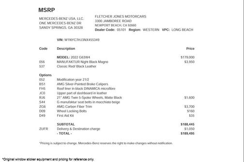 2022 Mercedes-Benz AMG G 63 4MATIC