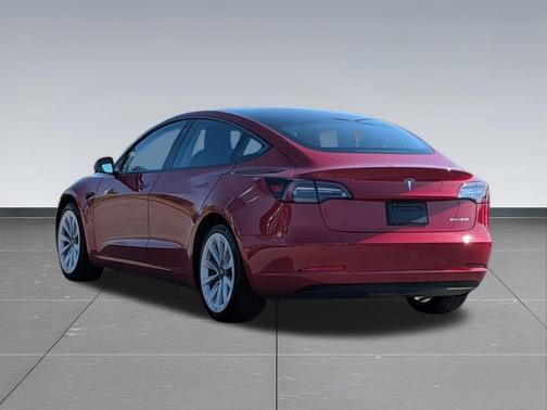 Red 2022 Tesla Model 3 Long Range