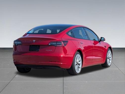 Red 2022 Tesla Model 3 Long Range