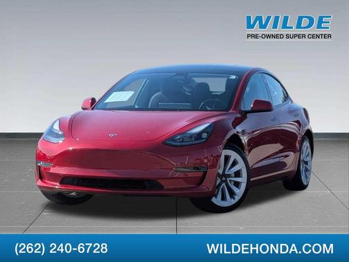 Red 2022 Tesla Model 3 Long Range