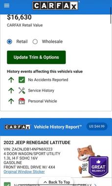 2022 Jeep Renegade Latitude