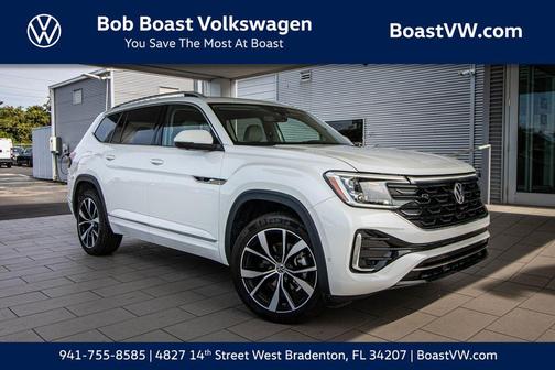 Opal White Pearl 2024 Volkswagen Atlas 2.0T SEL Premium R-Line 4MOTION