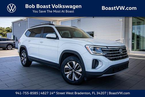 Pure White 2024 Volkswagen Atlas 2.0T SE