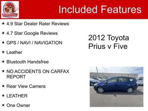 Blue Ribbon Metallic 2012 Toyota Prius v Five