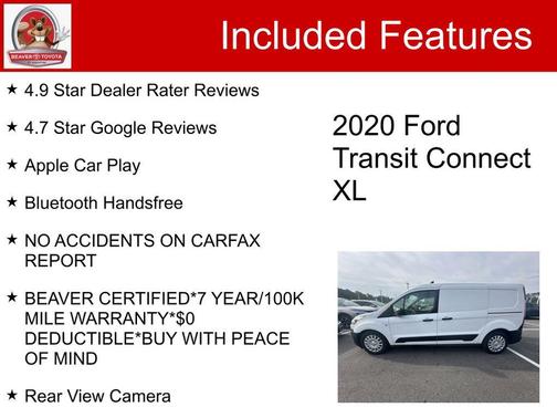Frozen White 2020 Ford Transit Connect XL Cargo Van