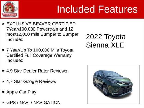 2022 Toyota Sienna XLE 7 Passenger