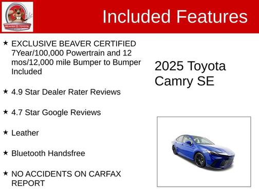 Reservoir Blue 2025 Toyota Camry SE