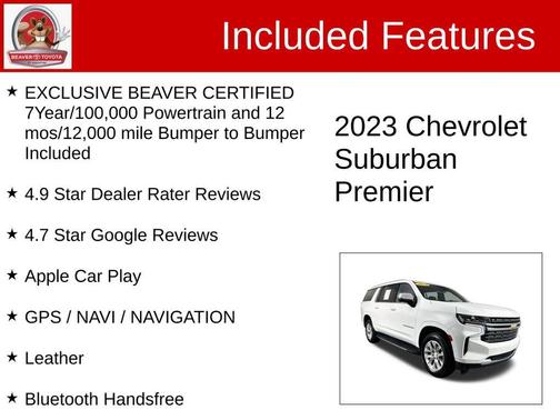 Summit White 2023 Chevrolet Suburban Premier