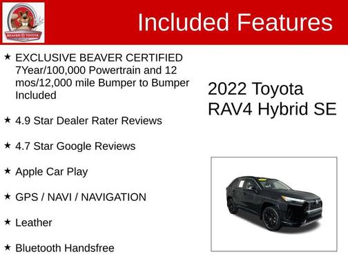 Midnight Black Metallic 2022 Toyota RAV4 Hybrid SE
