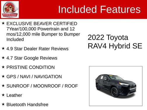 Midnight Black Metallic 2022 Toyota RAV4 Hybrid SE