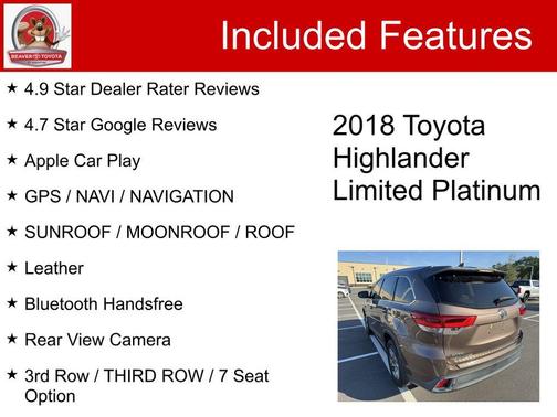 2018 Toyota Highlander Limited Platinum