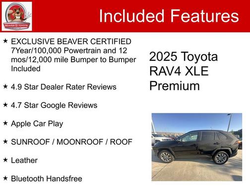 Midnight Black Metallic 2025 Toyota RAV4 XLE Premium