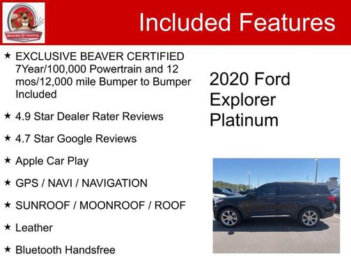 Agate Black Metallic 2020 Ford Explorer Platinum