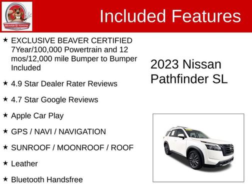Pearl White Tricoat 2023 Nissan Pathfinder SL 4WD
