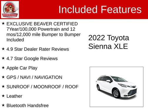2022 Toyota Sienna XLE 7 Passenger
