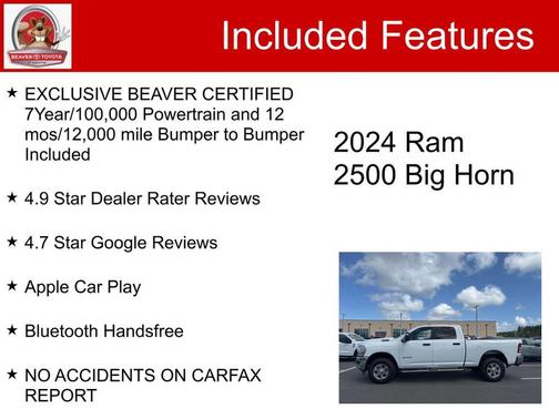 Bright White Clearcoat 2024 RAM 2500 Big Horn Crew Cab 4x4 6'4' Box