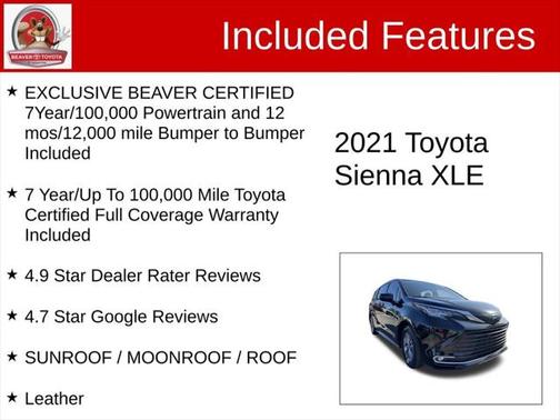 2021 Toyota Sienna XLE 8 Passenger