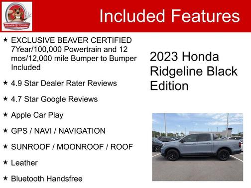 Sonic Gray Pearl 2023 Honda Ridgeline Black