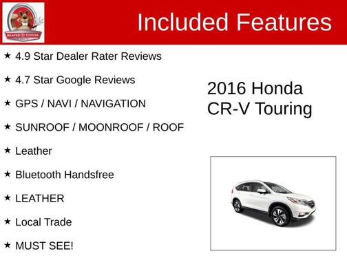 White Diamond Pearl 2016 Honda CR-V Touring