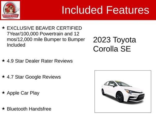 White 2023 Toyota Corolla SE