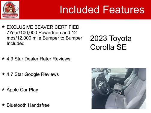 White 2023 Toyota Corolla SE