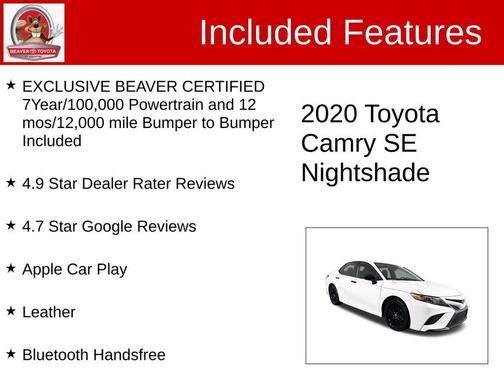 Super White 2020 Toyota Camry SE