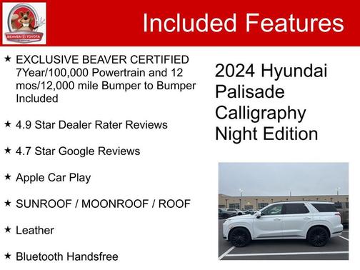 Hyper White 2024 Hyundai PALISADE Calligraphy Night Edition